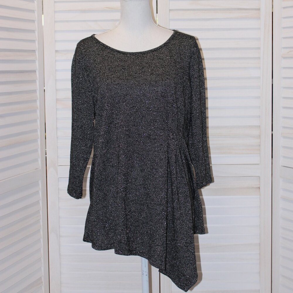 Lane Bryant Knit Top Black with Silver 14/16 NWT - Picture 2 of 5